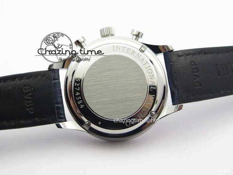 MIROTIME 0715 UrbanStyle Portuguese IW371446 ZF 1:1 Best Edition SS White Dial Blue Markers On Blue Leather Strap  A79350 V 7270